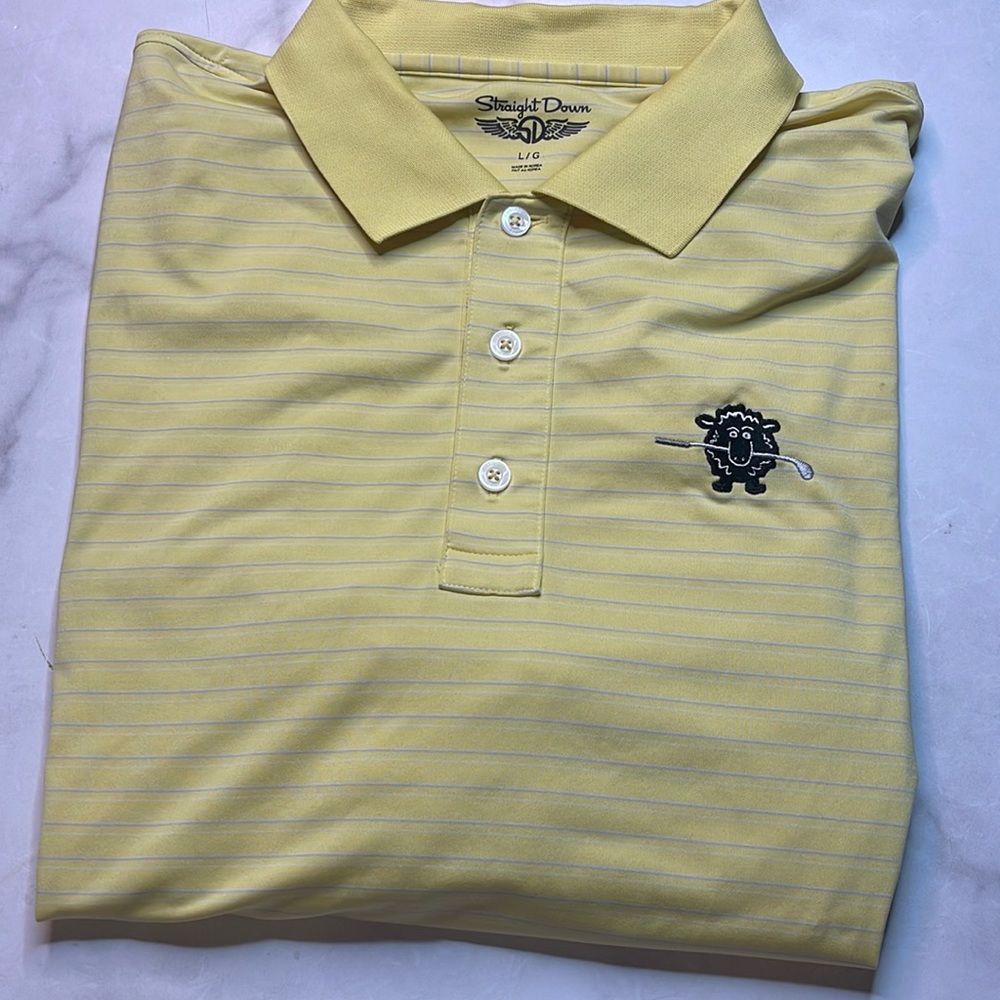 Straight Down Striped Polo Black Sheep Golf Club